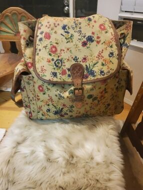 Patricia Nash Floral Canvas Backpack VGUC~EUC